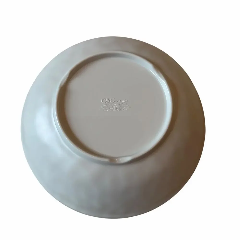 Taupe Checkered Melamine Salad Bowls 8in Set of 4 Indoor Outdoor NEW